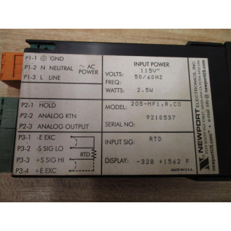 Newport Electronics 205-MF1,R,C0 Panel Meter 205MF1RC0 - Used