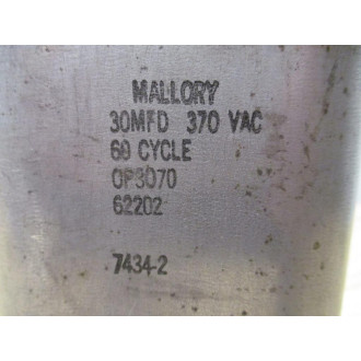 Mallory OP3070 Capacitor - Used