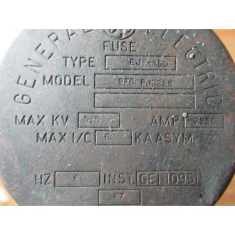 General Electric 9F60PJD225 Double Barrel Fuse EJC-3DD - Used