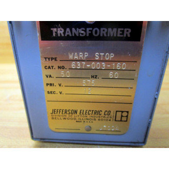 Jefferson Electric 637-003-160 Transformer 637003160 - Used