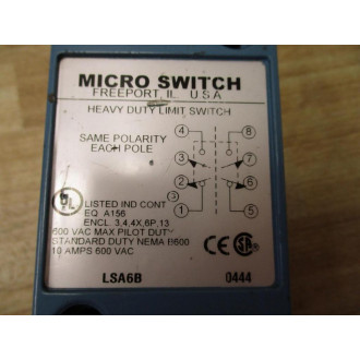 Micro Switch LSA6B Heavy Duty Limit Switch Body Only - Used