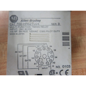 Allen Bradley 700-HR52TU24 Multi Function Timing Relay 700HR52TU24 - New No Box