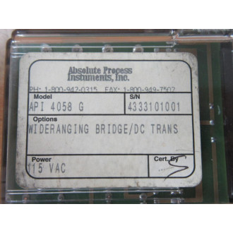Absolute Process Instruments AP I 4058 G Load Cell Transmitter API4058G - New No Box