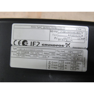 Grundfos CM5-5A-S-I-V-AOOVE-A-A-N Pump A-97568448-P10-1250 CRACKED HOUSING - Used
