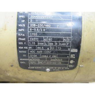 Baldor Reliance CEM3558T Super-E Motor 35AA002M494G1 - Used