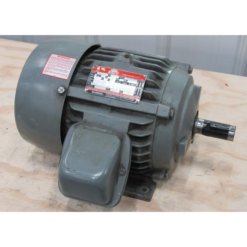 Dayton 3N733 Tri-Volt 3 Phase Motor - Used Dayton 3N733 Tri-Volt 3 Phase Motor - Used