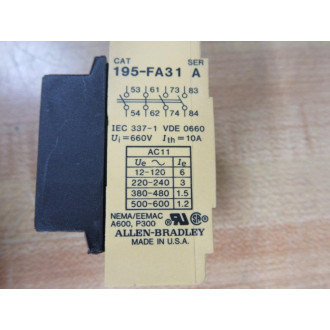 Allen Bradley 195-FA31 Auxiliary Contact 195FA31