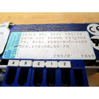 Bristol Myers 0125-981.20 Transformer 012598120 - New No Box