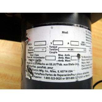 Dayton Electric LR-33543 Gear Motor LR33543 - Used