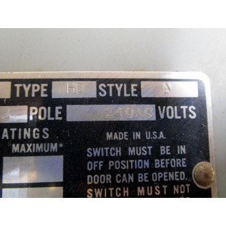 General Electric TC70323 Manual Transfer Switch - Used