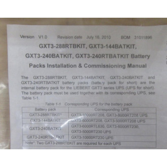 Emerson GXT3-288RTBKIT Battery Kit GXT3288RTBKIT