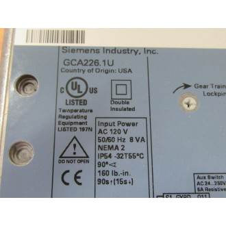 Siemens GCA226.1U Open Air Actuator GCA2261U 160 In.Lb