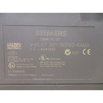 Siemens 6ES7 331-7KF02-0AB0 SIMATIC S7 Input Module E Stand 4 WO Terminal Cover Plate
