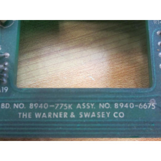 Warner & Swasey 8940-6675 Circuit Board 89406675 8940-775K - Used