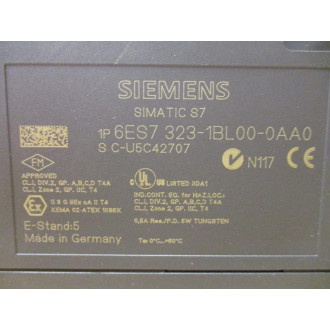 Siemens 6ES7-323-1BL00-0AA0 IO Module E-Stand:5, Cracked Terminal Strip Cover - Used