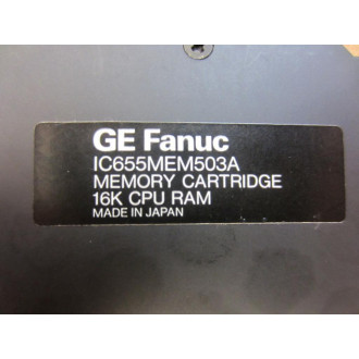 GE Fanuc IC655MEM503 16K CPU RAM Memory Cartridge - Used