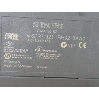 Siemens 6ES7-321-1BH02-0AA0 Input Module 6ES73211BH020AA0 WO Cover - Used