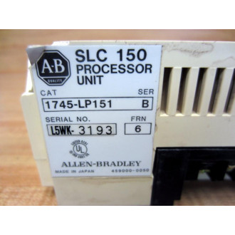 Allen Bradley 1745-LP151 Processor 1745LP151 Ser.B FRN 6  WO Terminal Covers - Used
