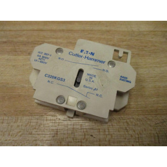 Cutler Hammer C320KGS3 Eaton Auxiliary Contact Block Series A - Used