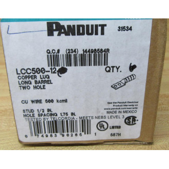 Panduit LCC500-12 Compression Lug LCC50012 - New No Box