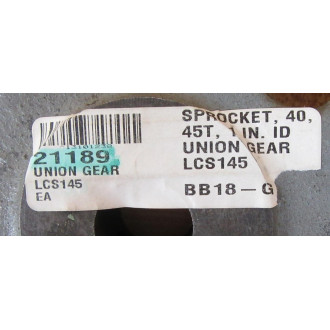 Union Gear LCS145 Sprocket - New No Box