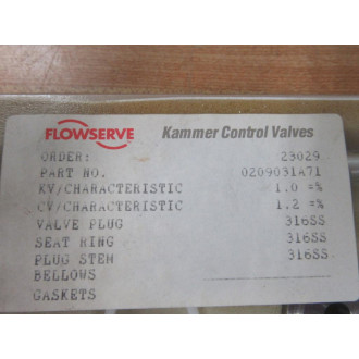 Flowserve 0209031A71 Kammer Trim Kit