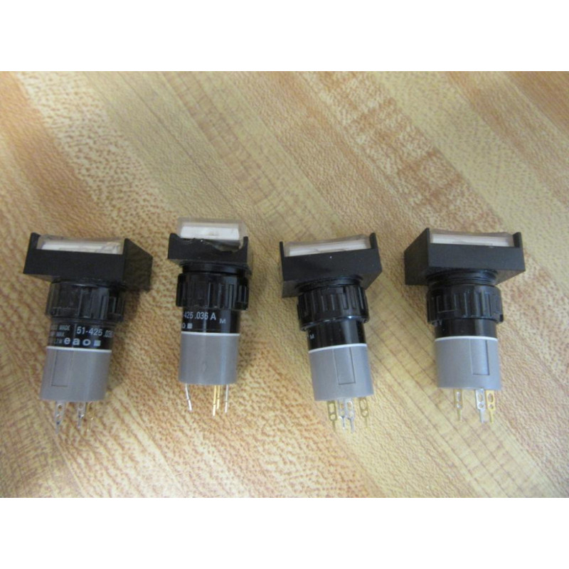 EAO 51-425 .036 A Pushbutton Switch 51425036 Cracked Housing (Pack of 4) - Used