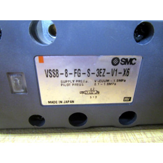 SMC VSS8-8-FG-S-3EZ-V1-X6 Valve VSS88FGS3EZV1X6 - New No Box