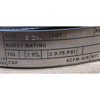 Zook Enterprises 1MX2X25X72 Rupture Disk