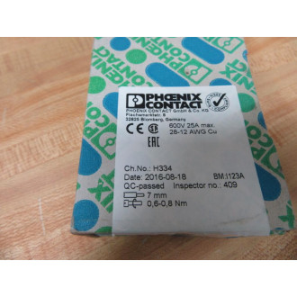 Phoenix Contact 3001035 Terminal Block Type UK2.5B (Pack of 24)