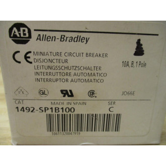 Allen Bradley 1492-SP-1B100 Circuit Breaker 1492SP1B100 10A, Series C