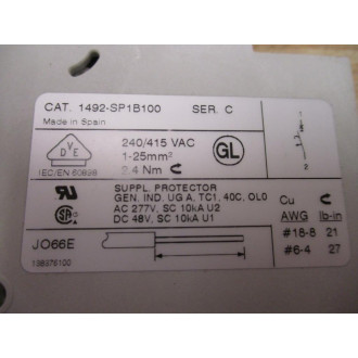 Allen Bradley 1492-SP-1B100 Circuit Breaker 1492SP1B100 10A, Series C