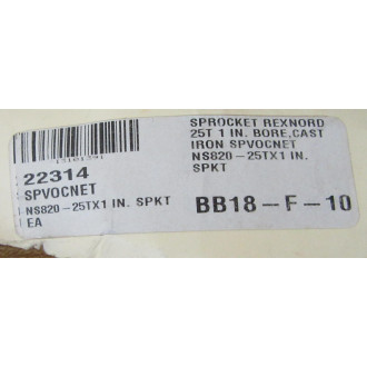 Rexnord NS820-25TX-1 Sprocket NS82025TX1 - New No Box