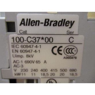 Allen Bradley 100-C37*00 Contactor 100-C37D00 Ser C - New No Box