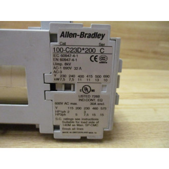 Allen Bradley 100-C23DJ200 Contactor 100C23DJ200 Series C - New No Box