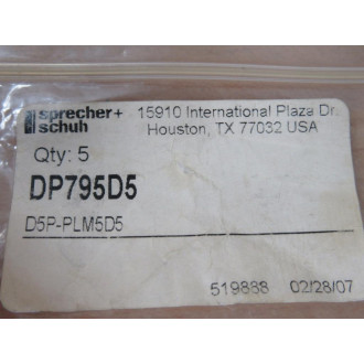 Sprecher + Schuh D5P-PLM5D5 Indicator Light D5P-PXXXX Amber (Pack of 5)