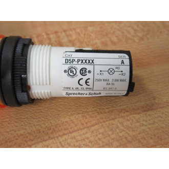Sprecher + Schuh D5P-PLM5D5 Indicator Light D5P-PXXXX Amber (Pack of 5)