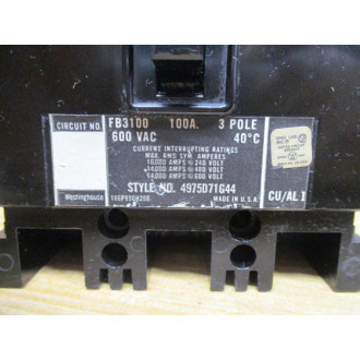 Westinghouse FB3100 Circuit Breaker 100 AMP - Used