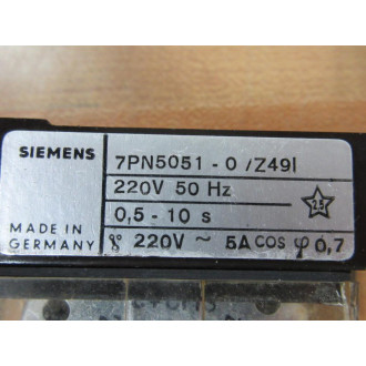 Siemens 7PN5051-0Z491 Time Relay 7PN50510Z491 - New No Box