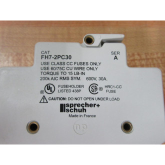 Sprecher + Schuh FH7-2PC30 Fuse Holder FH72PC30 - New No Box