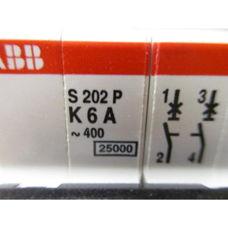ABB S202P-K6A 6 AMP Circuit Breaker S202P-K6