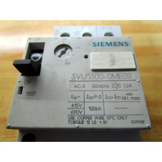 Siemens 3VU1300-0ME00 Starter Motor Protector 3VU13000ME00 - Used