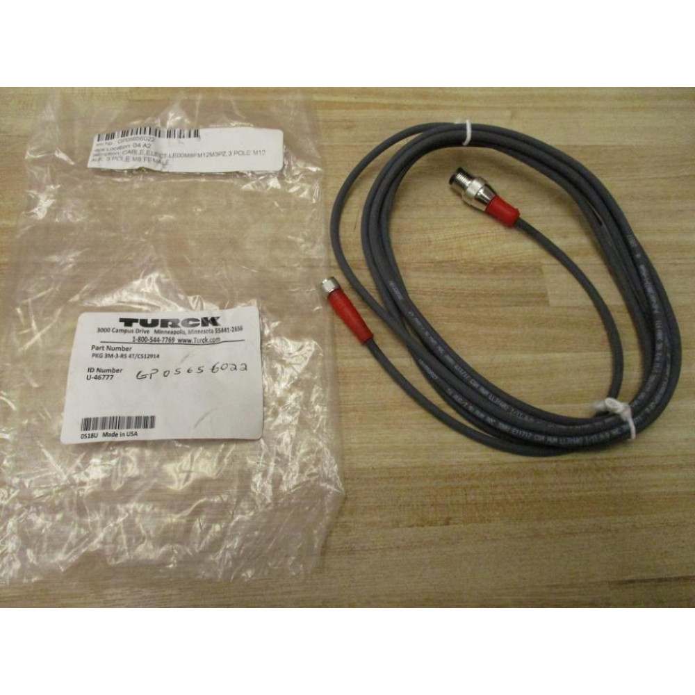 Turck PKG 3M-3-RS 4TCS12914 Hybrid Molded Cordset PKG3M3RS4TCS12914 Turck PKG 3M-3-RS 4TCS12914 Hybrid Molded Cordset PKG3M3RS4TCS12914
