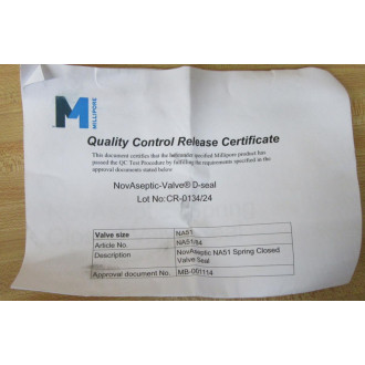 NovAseptic Valve NA5184 Valve Seal NA5184