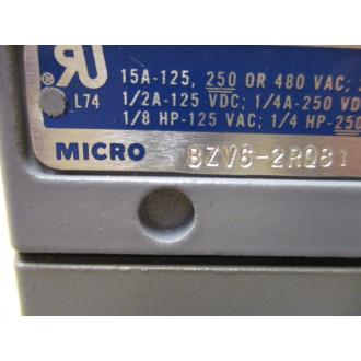 Micro Switch BZV6-2RQ81 Limit Switch BZV62RQ81 W Base Mount - New No Box