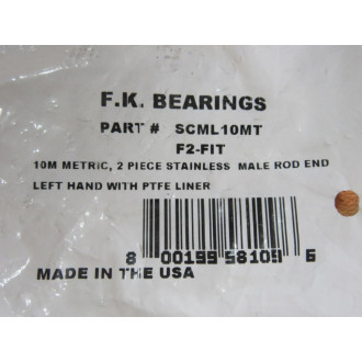 F.K. Bearings SCML10MT Male End Rod Bearing F2-FIT