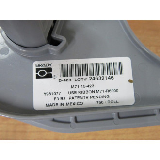 Brady M71-15-423 Thermal Transfer Labels 114737 (Pack of 750)