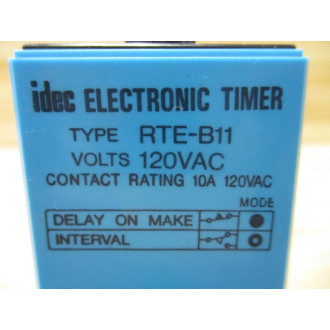 IDEC RTE-B11 On-Delay Timer AC120V RTEB11 0-10 Sec. - New No Box