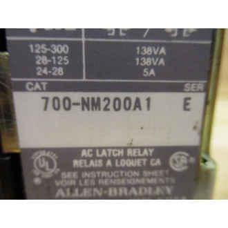 Allen Bradley 700-NM200A1 Relay 700NM200A1 Ser. E Coil 95AB86 - New No Box