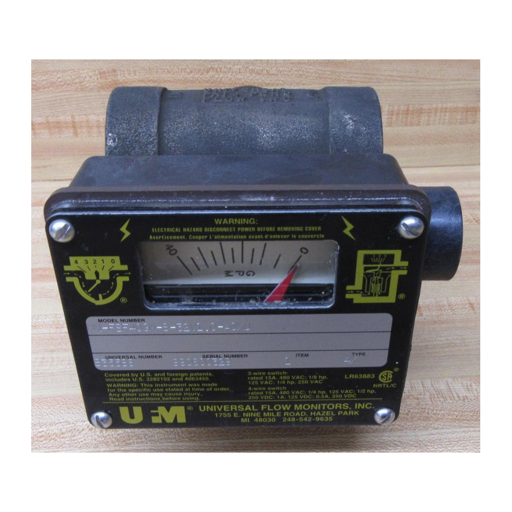 Universal Flow Monitors B35586 Flow Meter - New No Box